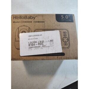HelloBaby No WiFi Baby Monitor 5"  30Hour Battery Pan-Tilt-Zoom HB6550 NEW (918)